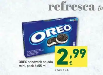 HiperDino Oreo Sandwich Helado Mini Pack 6 x 55ml oferta