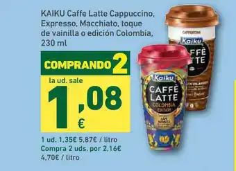 HiperDino Kaiku Caffe Latte Cappuccino Expresso Macchiato Toque De Vainilla O Edicón Colombia 230ml oferta