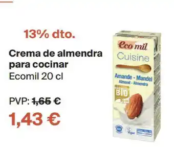 Veritas Crema De Almendra Para Cocinar Ecomil 13% Dto. 20cl oferta
