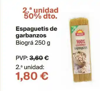 Veritas Espaguetis De Garbanzos Biográs 2.a Unidad 50% Dto 250g oferta