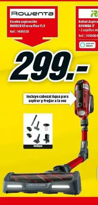 MediaMarkt Escoba Aspiración Rh9829xforce Flex 11.5 Rowenta oferta