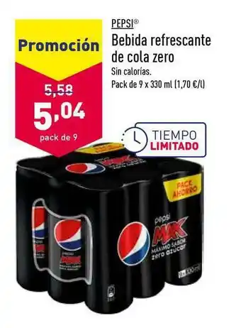 ALDI Pepsi Bebida Refrescante De Cola Zero oferta