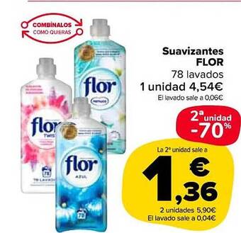 Carrefour Market 2a unidad -70% suavizantes flor 78 lavados oferta