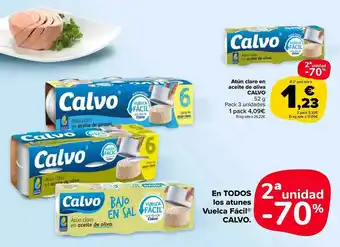 Carrefour Market 2a unidad -70% atún claro en aceite de oliva calvo pack 3 oferta