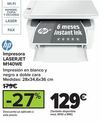 Carrefour Hp impresora laserjet m14owe oferta