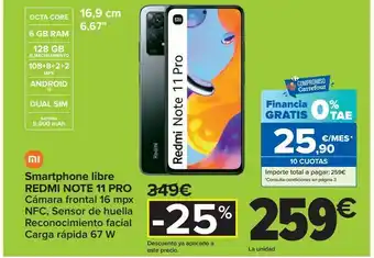 Carrefour Smartphone libre redmi note 11 pro oferta