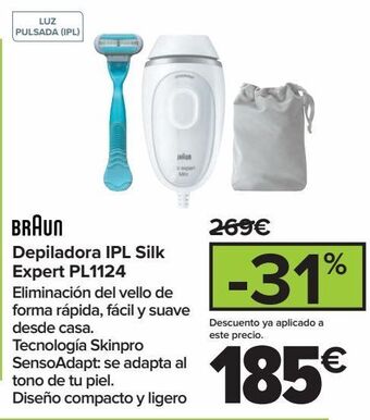Carrefour Braun depiladora ipl silk expert pl1124 oferta