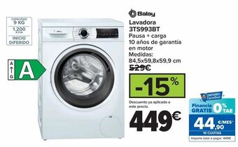 Carrefour Balay lavadora 3ts993bt oferta