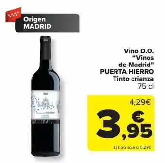 Carrefour Vino d.o "vinos de madrid" puerta hierro tinto crianza oferta
