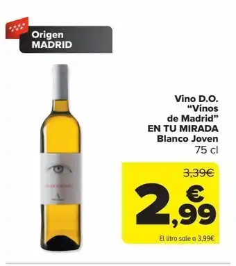Carrefour Vino d.o. "vinos de madrid" en tu mirada blanco joven oferta