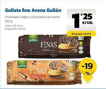 AhorraMas Galleta fina avena gullón, oferta