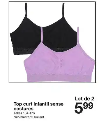 Zeeman Top curt infantil sense costures oferta