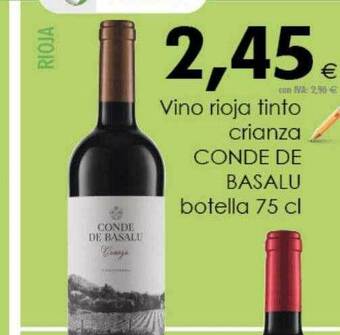 Cash Ifa Vino rioja tinto crianza conde de basalu botella oferta