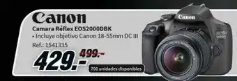 MediaMarkt Camara réflex eos2000dbk canon oferta
