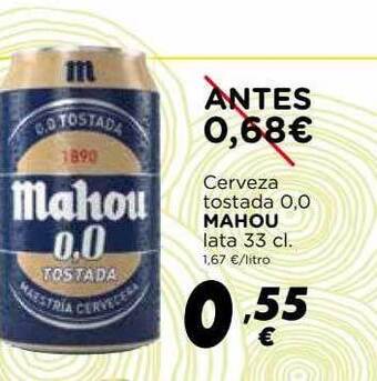 Supermercados Piedra Cerveza tostada 0,0 mahou oferta