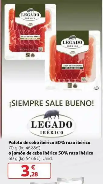 Paleta de cebo ibérico 50% raza ibérica o jamón de cebo ibérico 50% raza ibérico