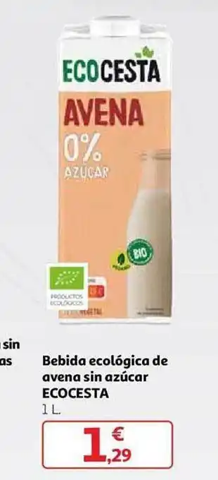 Alcampo Bebida ecológica de avena sin azúcar ecocesta oferta