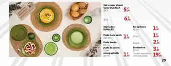 Alcampo Set 4 vasos picardi verde duralex oferta