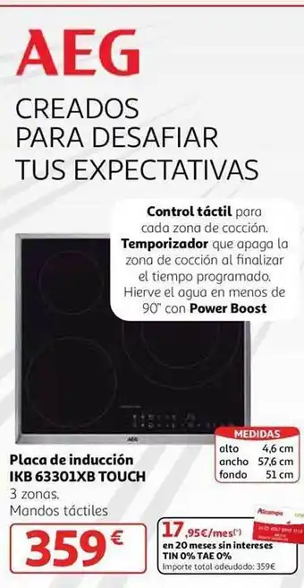 Placa de inducción ikb 63301xb touch