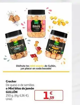 Alcampo Cracker o mini bites de jamón gullón oferta