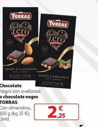 Alcampo Chocolate o chocolate negro torras oferta