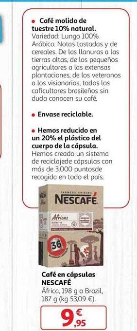 Alcampo Café en cápsulas nescafé oferta