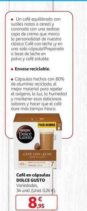 Alcampo Café en cápsulas dolce gusto oferta
