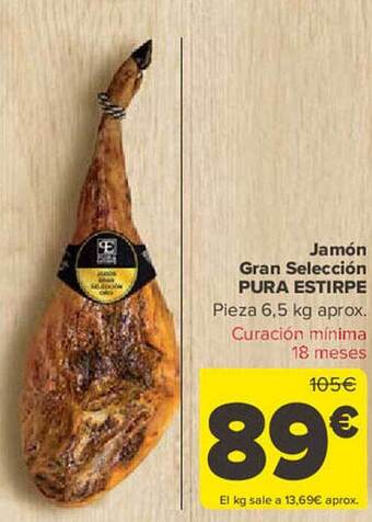 Carrefour Jamón gran selección pura estirpe oferta