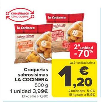 Carrefour 2a unidad -70% croquetas sabrosísimas la cocinera oferta