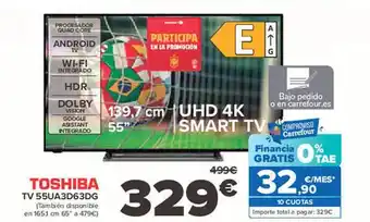 Carrefour Toshiba tv 55au3d63dg oferta