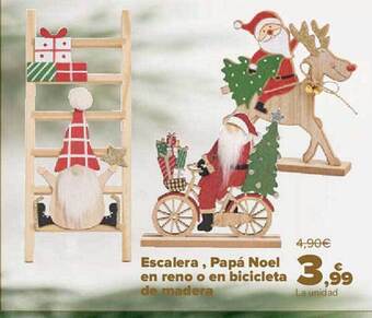 Carrefour Escalera, papá noel en reno o en bicicleta de madera oferta