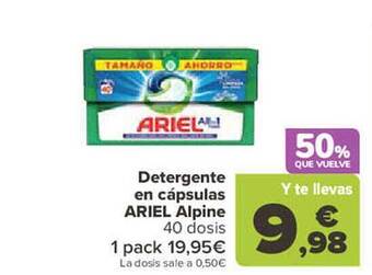 Carrefour Detergente en cápsulas ariel alpine oferta