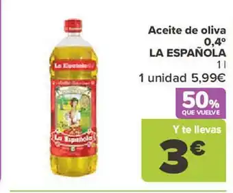 Carrefour Aceite de oliva 0.4% la española oferta