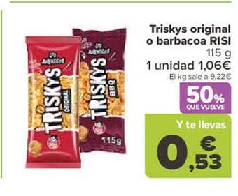Carrefour Triskys original o barbacoa risi oferta