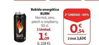 Alcampo 2a unidad -50% bebida energética burn oferta