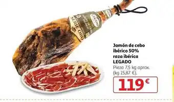 Alcampo Jamón de cebo ibérico 50% raza ibérica legado oferta
