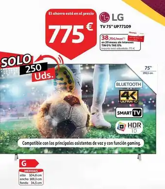 Alcampo Lg tv 75 oferta