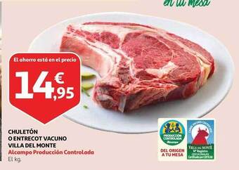 Alcampo Chuletón o entrecot vacuno villa del monte oferta