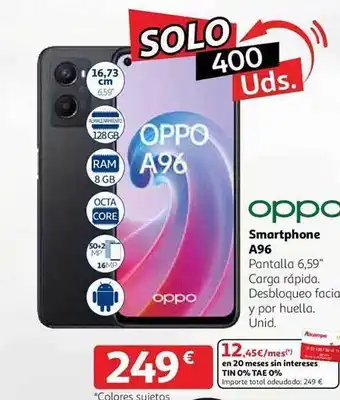 Alcampo Oppo smartphone a96 oferta