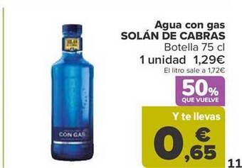 Carrefour Agua con gas solán de cabras oferta