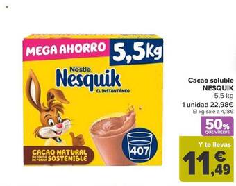 Carrefour Cacao soluble nesquik oferta