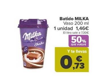 Carrefour Batido milka oferta