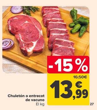 Carrefour Chuletón o entrecot de vacuno oferta