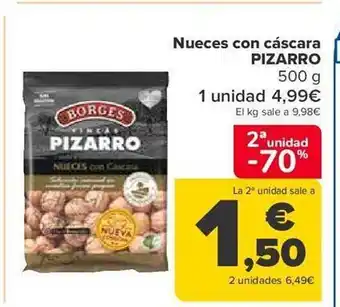 Carrefour 2a unidad -70% nueces con cáscara pizarro oferta
