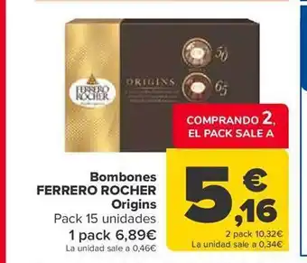 Carrefour Bombones ferrero rocher origins oferta
