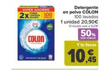 Carrefour Detergente en polvo colon oferta