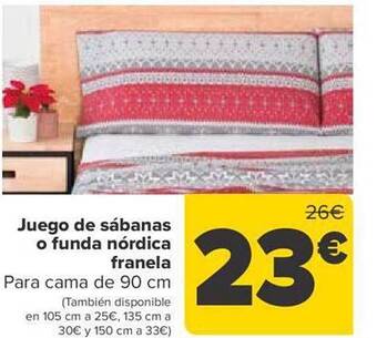 Carrefour Juego de sábanas o funda nórdica franela oferta