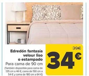 Carrefour Edredón fantasía velour liso o estampado oferta