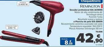 Carrefour Remington secador profesional silk ac9096 o plancha de pelo silk s9600 oferta