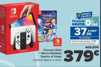 Carrefour Consola oled + mario + rabbids sparks of hope oferta